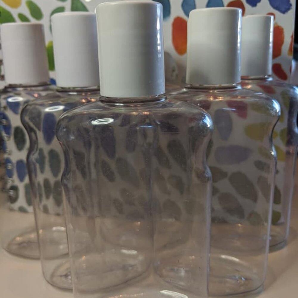 Refillable Clear Plastic Bottles Set of 6 Lotion Soap Paint Storage